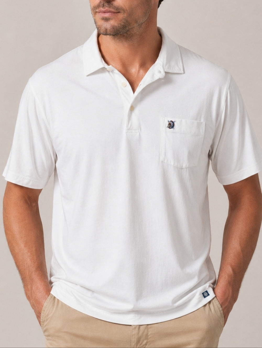 Peter Millar White Seaside Wash Pima Cotton Pocket Polo Shirt Mens Large Preppy